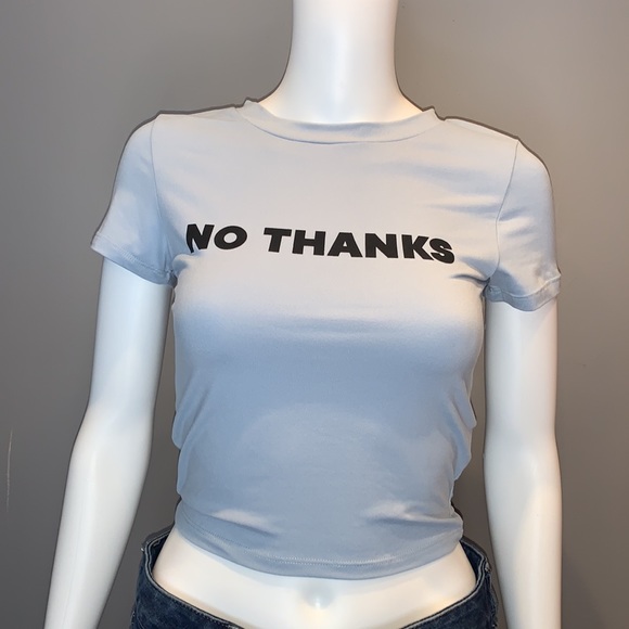 Super Soft No Thanks Crop Top - Picture 2 of 8